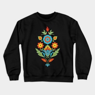 Floral Composition Indian Ethnic Art Crewneck Sweatshirt